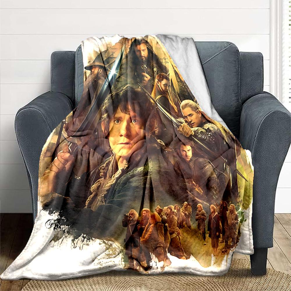 1pc The Lord of the Rings Blanket Lightweight Flannel Throw For Sofa, Bed, Travel, Camping, Livingroom, Office, Couch, Chair, And Bed