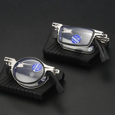Metal Round Square Portable Folding Reading Glasses Women Men Anti Blue Light Eyewear Presbyopia Eyeglasses Diopter +1.0 To +4.0