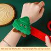 Christmas Slap Ring Bracelet Cute Cartoon Plush Elk Snowman Circle Bracelet For Xmas Children Gift Holiday Decor Wrist Band
