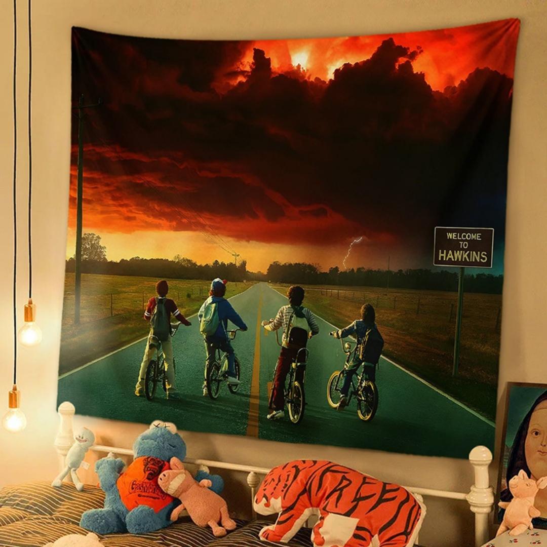 Mike Wheeler The main characte graphic tapestry The living room of the dormitory rental house is decorated with a photo tapestry 74x94cm(29x37in)