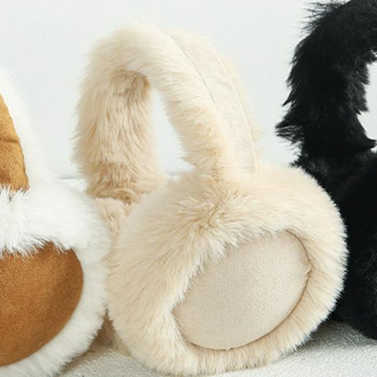 Women's Winter White Plush Windproof Ear Muffs - Warm, Cold-Proof, Velvet-Lined, Anti-Freeze.