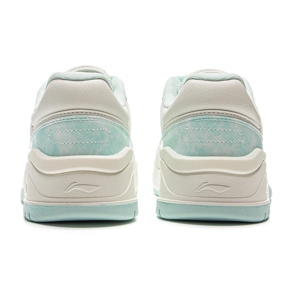 New LiNing Moon White 2.0 Slip Resistant Cushioning Wear Resistant Low Top Skateboard Shoes Women's White Blue AGCU276-12