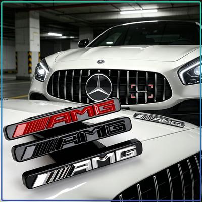 1Pc Auto Exterior Front Grill Badge Emblem AMG Logo Accessories For Mercedes Benz GLK GLA A B C E R G Class C180 S200 S300 W176 W246 W205 W213