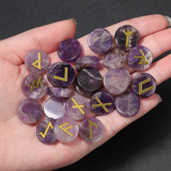 25Pcs Faux Crystal Agate Rune Stone Set Alphabet Rune Round Set Nordic Germanic Language Stone for Witchcraft Fortune-Telling