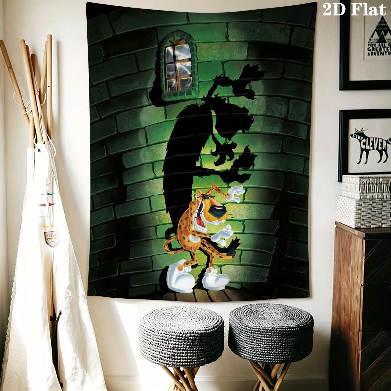 Chester Cheetah Wall Tapestry Aesthetic Wall Hanging Printed Fabric Blanket Decorative Tapestries for Bedroom Living Room Home Decor