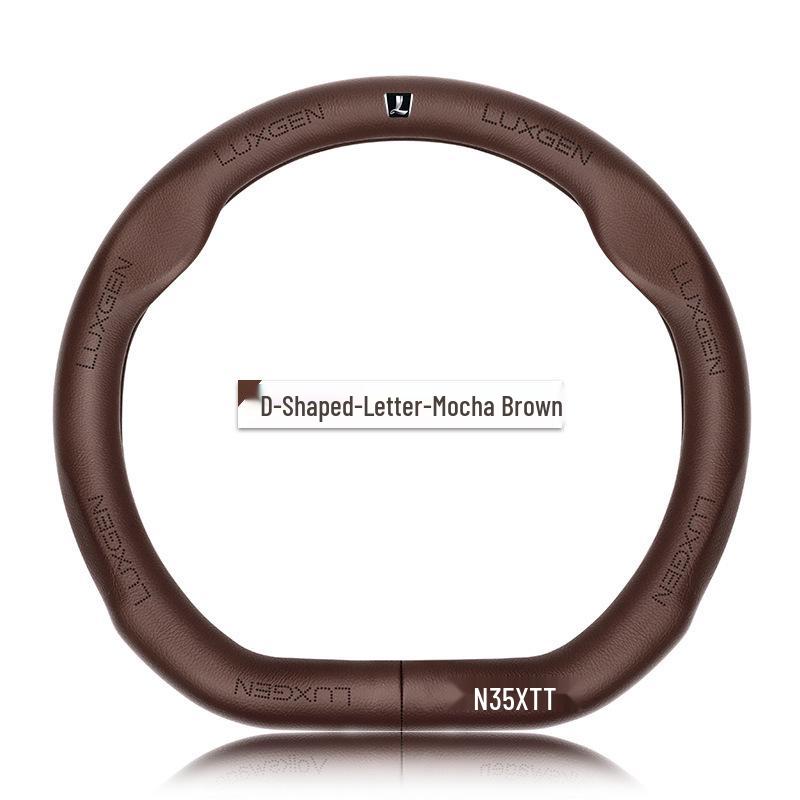Genuine Leather Luxgen Steering Wheel Cover - Universal Fit for U6, Big 7, S5, U5, 7MPV, Na 5, Rui 3 Models