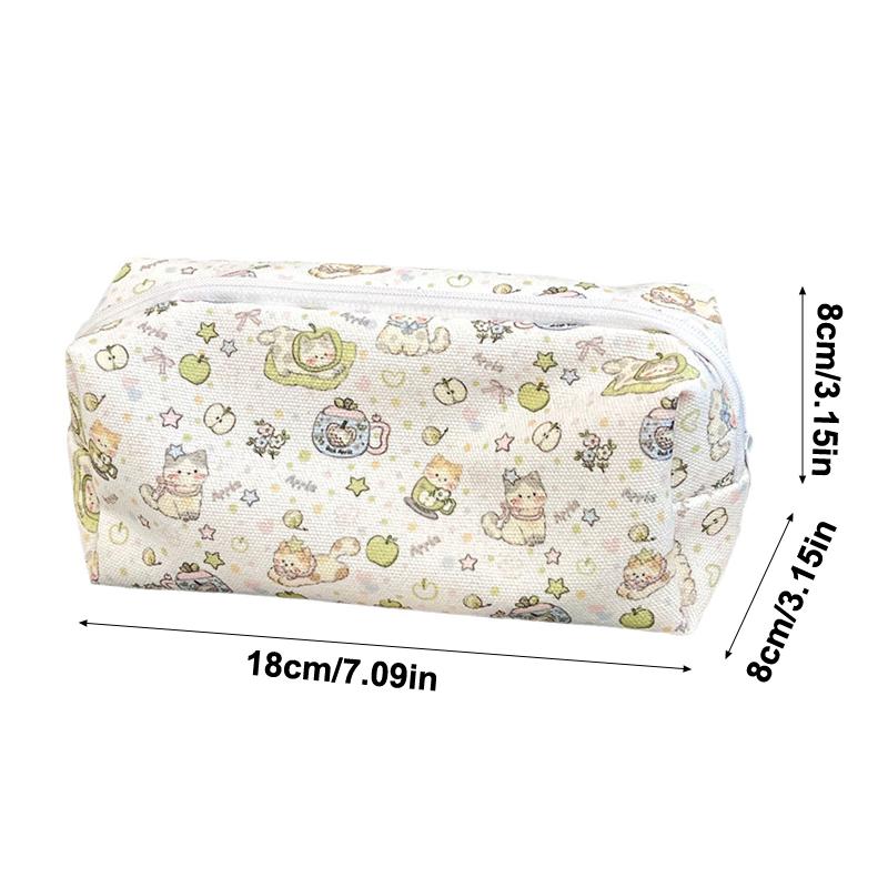 Cute Lace Cartoon Pencil Pouch Large Capacity Cosmetic Bag Pet Dog Pattern Pen Case Makeup Bag Stationery Storage Bag