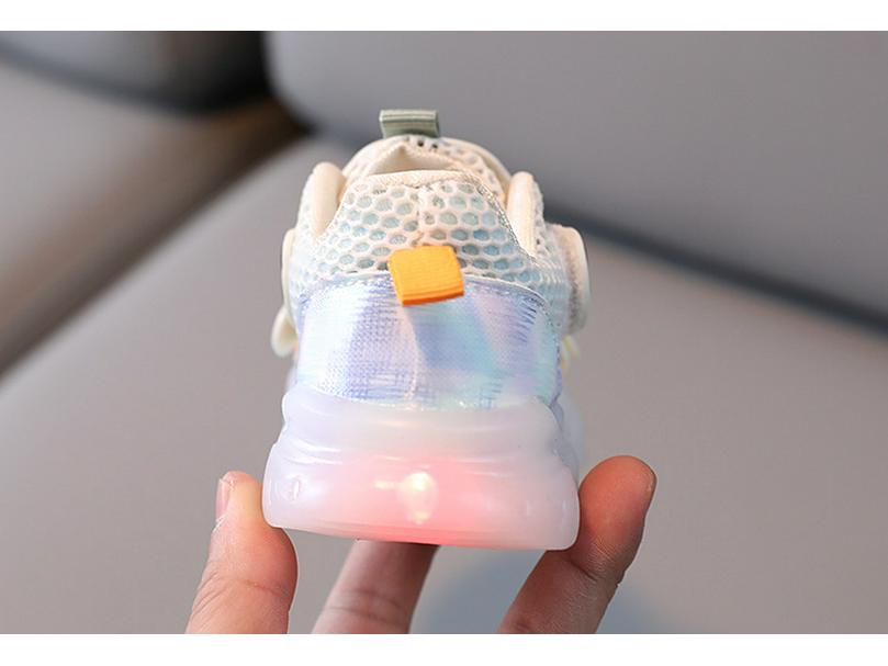 LED Flash Toddler Sneakers: Soft Sole, Non-Slip, Mesh, for 1-3 Year Olds