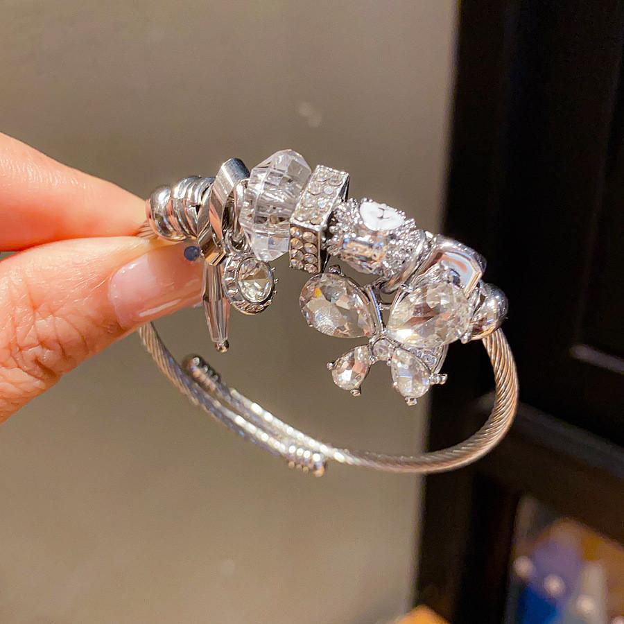 Butterfly Charm Bracelet Stainless Steel Sparkling Jewelry For Fashionable Women