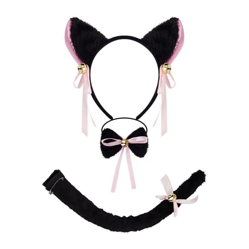 Cats Costume Set Ears Tail Bowite Tutu Skirt Animal Fancy Costume Kit Accessories Kids Girls Halloween Cosplays Props