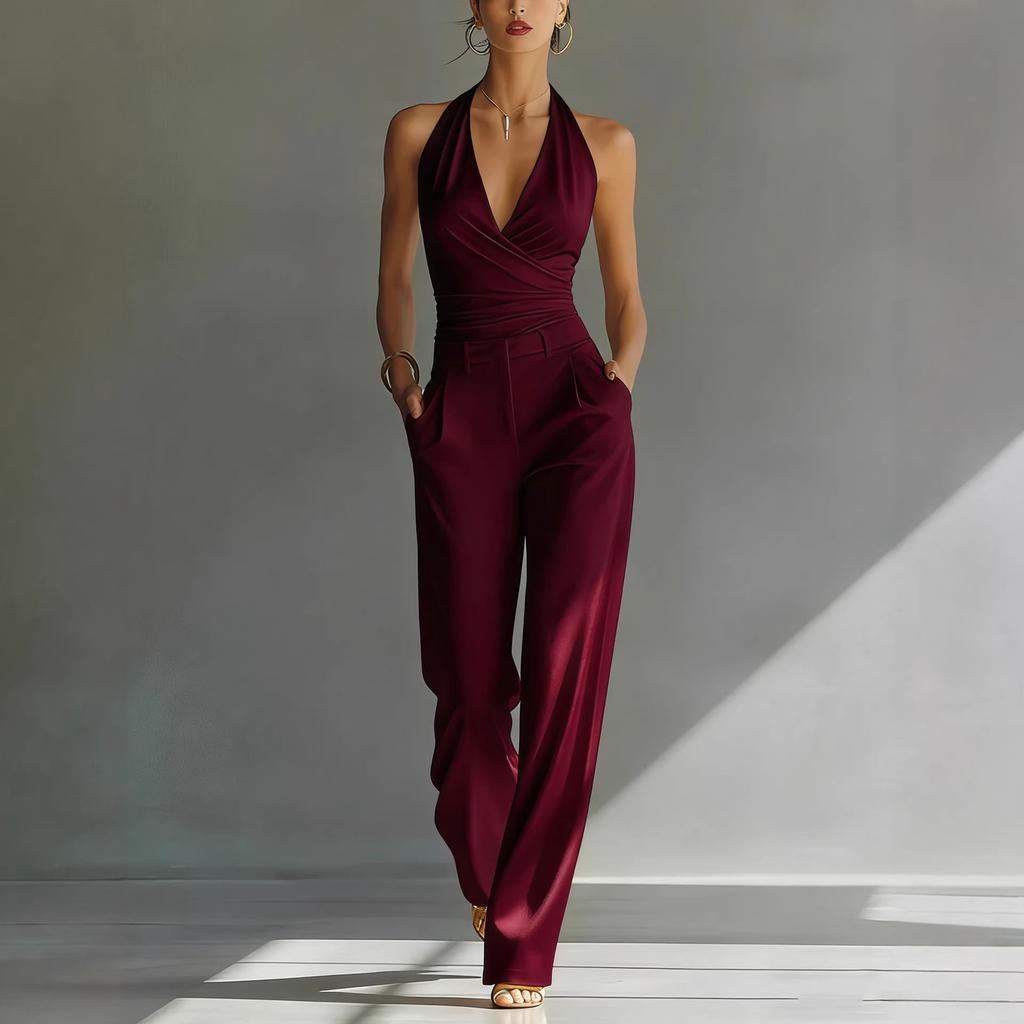 Pantaloni Monopezzo Casual alla Moda da Donna -colore