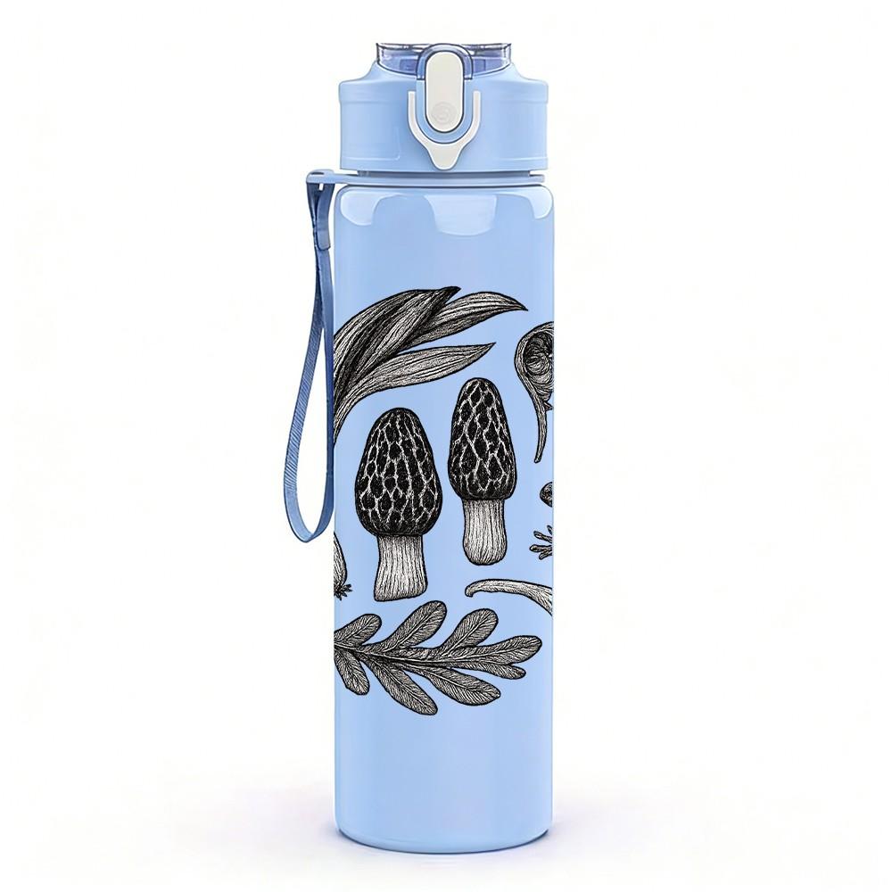 1PC Panda Bamboo Silhouette 750ml Color Plastic Sports Water Bottle Leakproof Flip Straw Lid Suitable for Sports Office Home Use