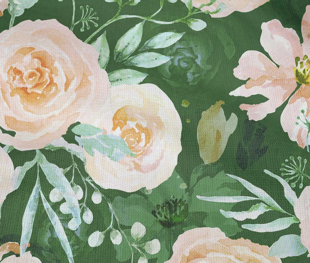 oneOone Cotton Flex Dark Olive Green Fabric Leaves & Clover Sewing Material Print Fabric By The Yard 40 Inch