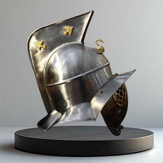 Medieval  Gladiator Helmet Brass Fittings Best Reenactment Armor Helmet