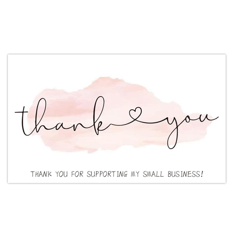 Pink 'Thank You' Cards - 50 Sheets/Pack for Gift Boxes, Decorations, and Postcards