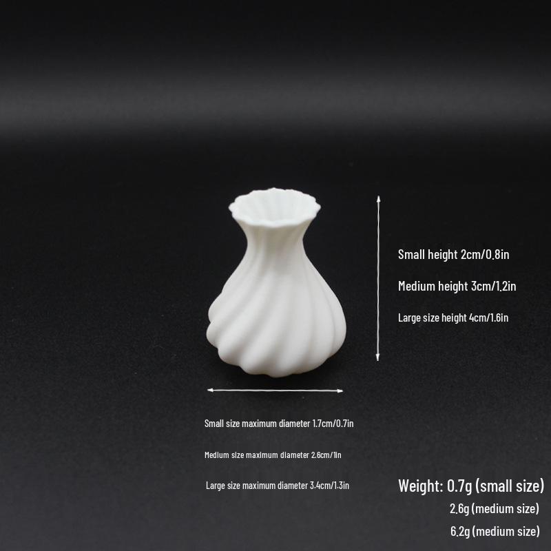 

Миниатюрная белая художественная ваза для декора кукольного домика Large