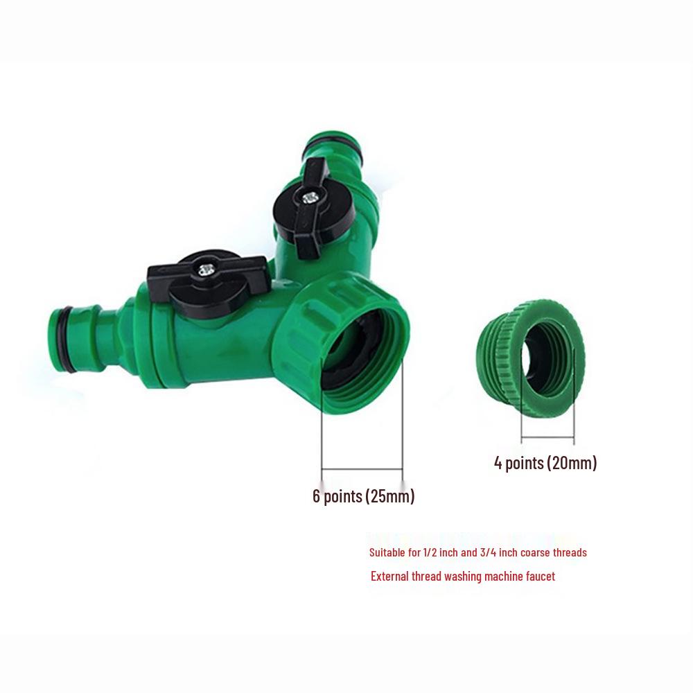 Dual Faucet Connector for Washing Machines: Quick-Connect One-to-Two Water Inlet Splitter