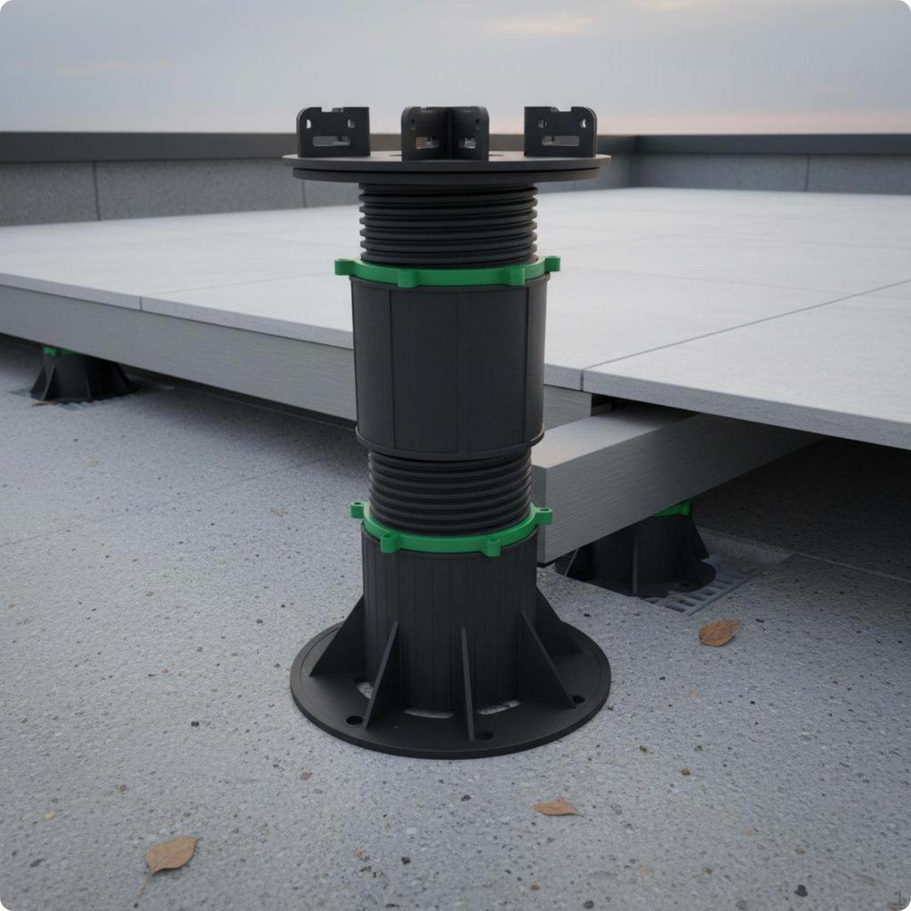 Verstellbarer Terrassenstützfuß Einfach zu nivellieren Erhöhter Boden für Balkon 2535mm