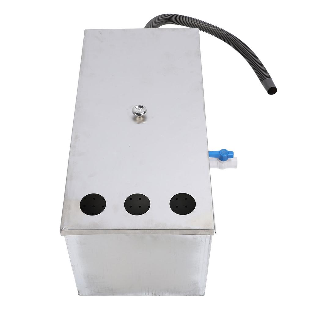 Commercial Grease Trap Top Inlet Interceptor 23.62x11.81x11.61in Stainless Steel Waste Oil Water