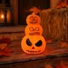Pumpkin Table Lamp Halloween Stacking Light, LED Light-up Decoration for Festival Party, Glowing Hanging Ornament with Metal Ring Horror Light