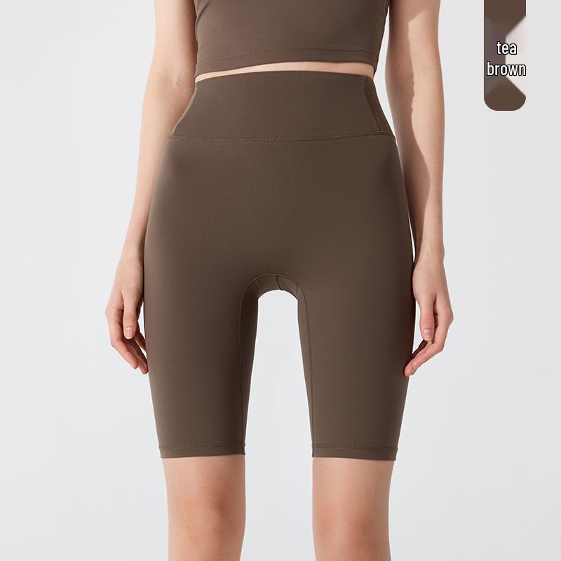 

Шорты для йоги из лайкры с эффектом «голой кожи»: Бесшовный, Подтягивающий бедра Активный отдых для лета L