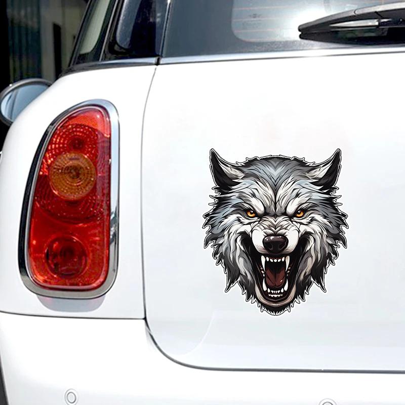 Ferocious Wolf Car Decals Weather-Resistant PVC Vinyl Stickers for Vehicle Windows Laptop Crafts Body Stickers