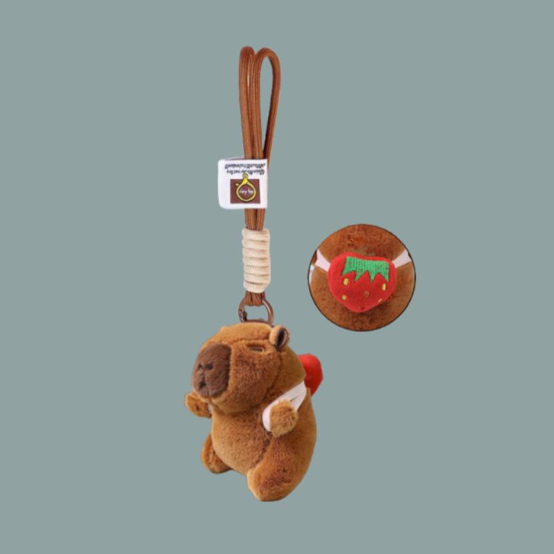 Cute Plush Keychain Small Capybara Pendant Student Bag Pendant Small Gift Boutique
