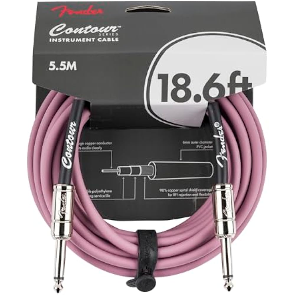 Fender Fender Contour 18.6ft (approx. 6m) Cable Burgundy Mist Guitar Cable