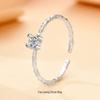 Korean Fashion S925 Sterling Silver Zircon Open Ring for Women