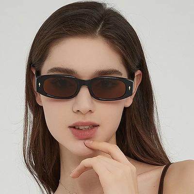 Small Rectangle Sunglasses Women Retro Candy Color Shades UV400 Men Trending Rivets Sun Glasses