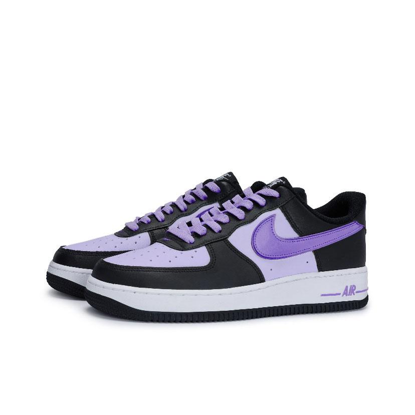 Nike Air Force 1 Slip Resistant Abrasion Resistant Low top Skateboard Shoes Unisex Black Purple DV0788-001(Team-)-Random packaging bags