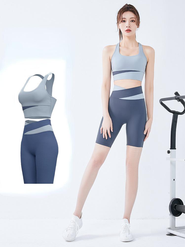 Women Slim Yoga Sports Suit Fashion Tank Top and Sports Shorts Tracksuit Casual Gym Running Sports Bra Vest Shorts Athletic Set