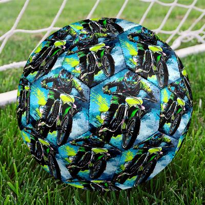 Motor Trail Op Indoor Soccer Ball Size 5 Colorful All Ages Machine Stitched PVC Competition Ready Durable High-Bounce