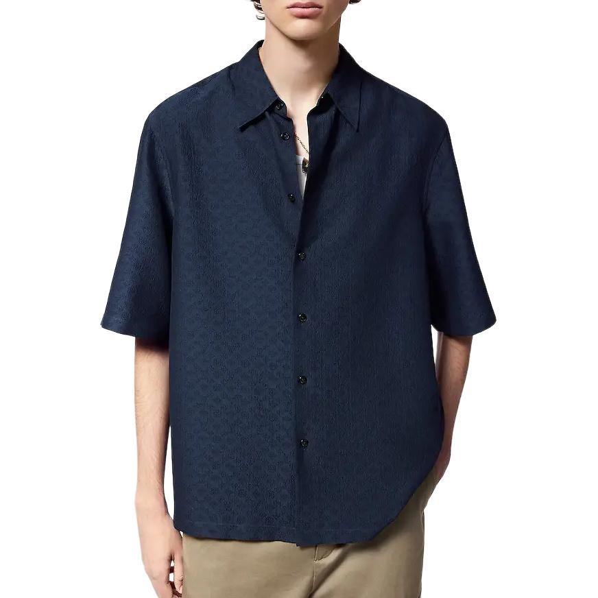 LOUIS VUITTON Mini Monogram Silk Blend Short-Sleeved Shirt 1AFRND
