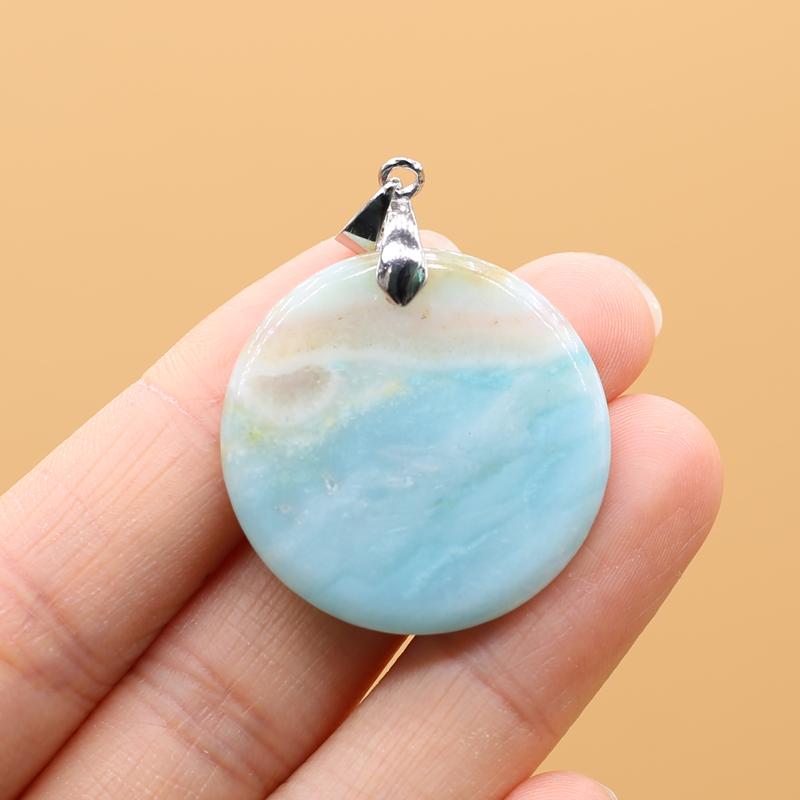 

1 шт. кулон с кристаллами исцеления ауры, модные круглые подвески из натурального камня для самостоятельного изготовления ожерелий, серег, украшений, аксессуаров, креативных ювелирных изделий, подарков 1Pc-30mm