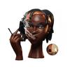 Headscents Head Incense Burner - Black Woman Resin Censer, Incense Stick Holder for Living Room  Headscents