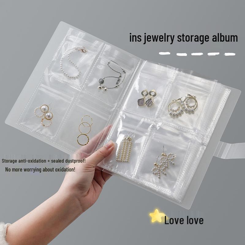 Portable Transparent Anti-Oxidation Jewelry Storage Pouch for Earrings and Necklaces, Dustproof and Sealed