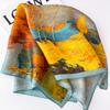 Mulberry Silk Scarf Small Square Scarf Women's Spring and Autumn Thin Versatile Silk Scarf Green Oil Painting Series Korean Small Scarf