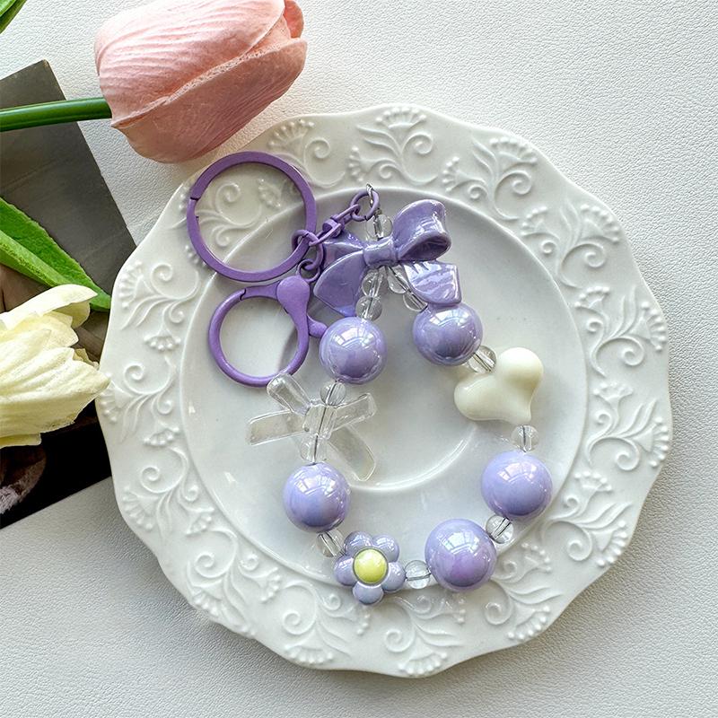 

Мультяшный бант сердце бисерная телефонная цепочка красочный брелок кулон для женщин девочек универсальный рюкзак украшения аксессуары подарки