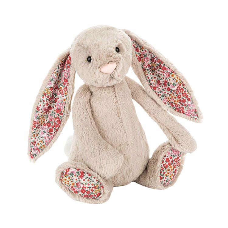 

JELLYCAT Bonnie Rabbit Series Red Flower Cloth Bonnie Rabbit Beige Brown Red Flower Ears Doll Plush Doll Sitting Height 31cm Height