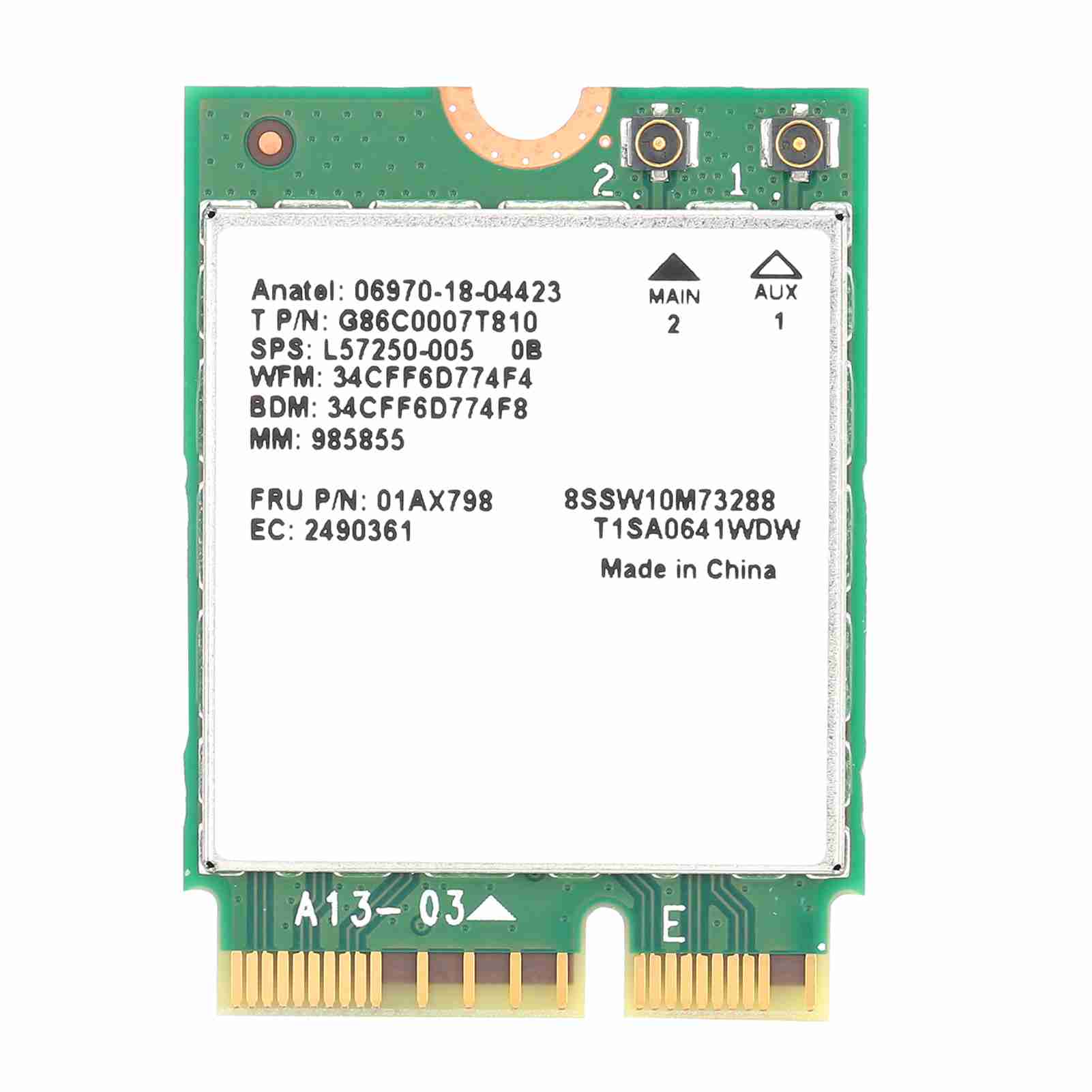 

M.2 Network Card Dual Band Bluetooth5.0 Computer Supplies 802.11ac 2.4Gbps WiFi AX201NGW
