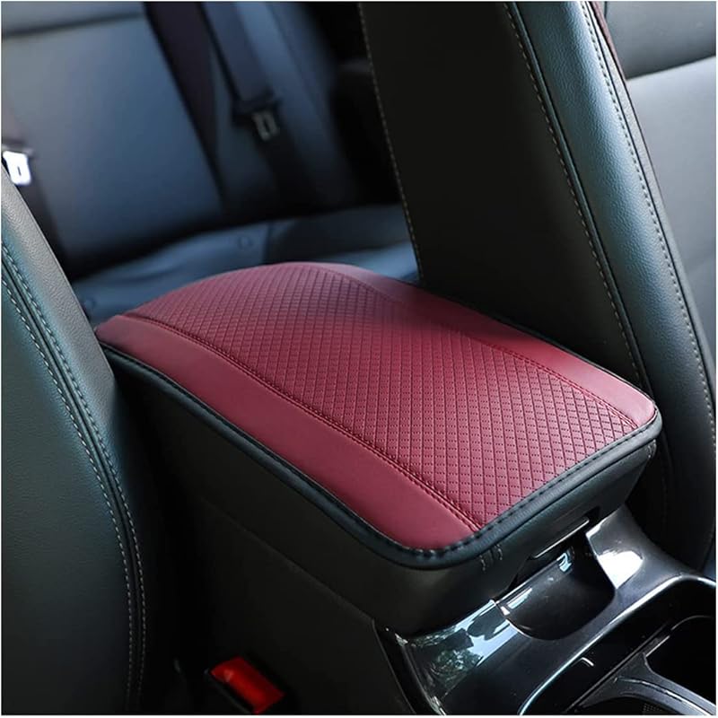 Ziciner Car Center Console Armrest Pad, 12.6X 7.2 Inch PU Leather Waterproof Auto Armrest Seat Box Cover Protector, Universal Car Interior