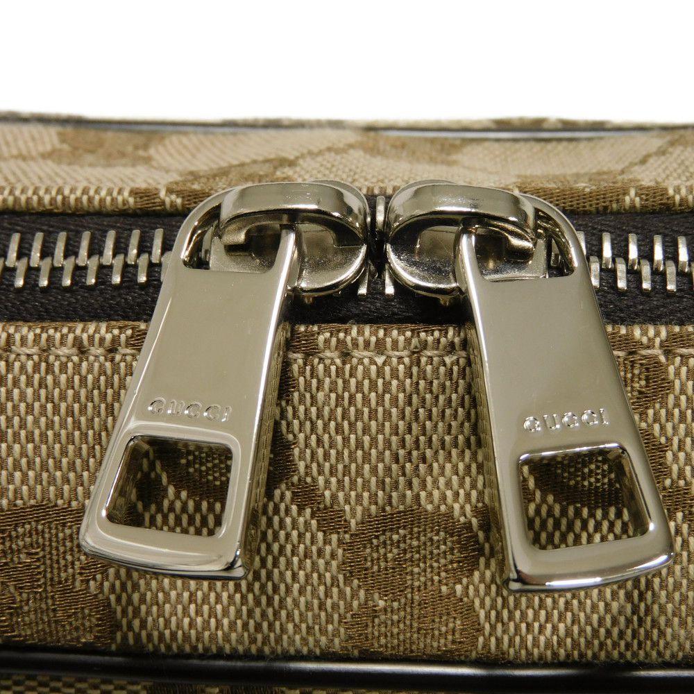 Used GG Canvas Messenger Bag (9539) 449173 KY9KN 9886 7921, Brown Calfskin Crossbody Bag with Embossed Logo in Beige,