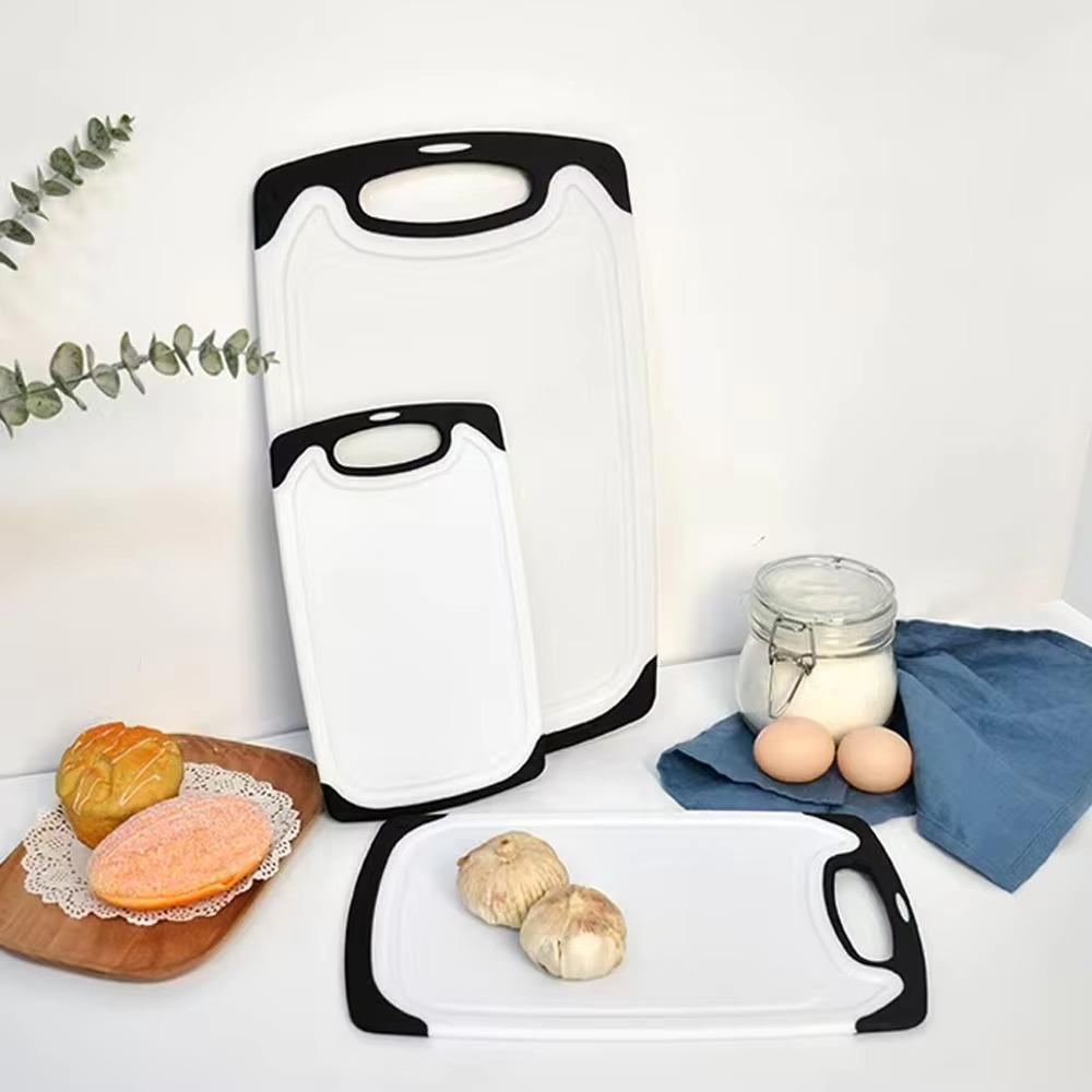 3Pcs Double-Sided Chopping Board Groove Design Chopping Block Baby Food Cutting Board Set  Fruit