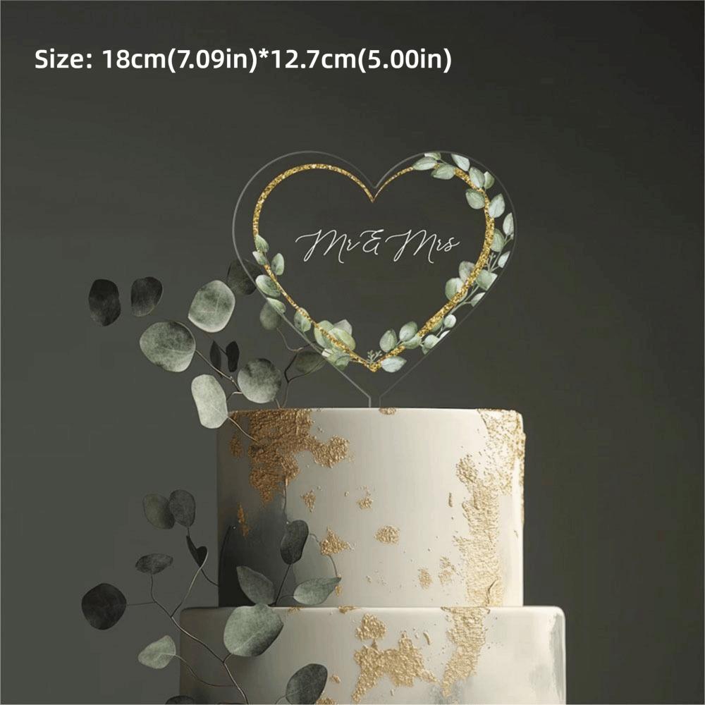 Acrylic Wedding Cake Toppers Multicolor Cake Decorative Card Baking Ornament