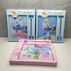 MINISO Cartoon Characters Set with Lock Cute Anime Lilo& Stitch Notebook Combination Hollow Out Hard Box Lock Book Gifts