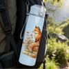 1PC Bush Squirrel Illustration 750ml Color Plastic Sports Water Bottle Leakproof Flip Straw Lid Suitable for Sports Office Home Use