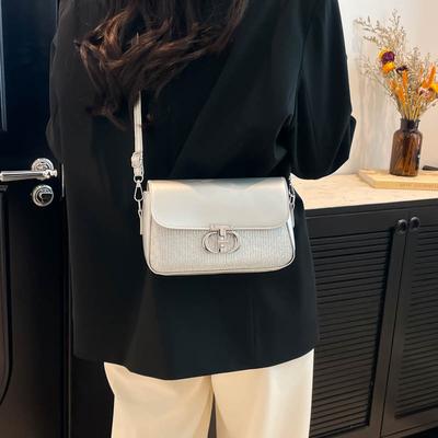 Modetrend neue einfache Sommer-Lock-Casual-Messenger-Schulter-tragbare kleine quadratische Tasche Frauen