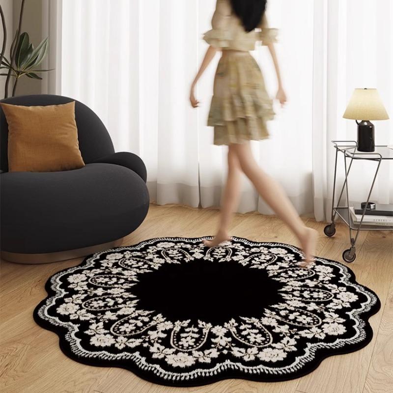 Special-shaped Living Room Carpet French High-grade Coffee Table Leisure Area Soft Mat Study Bedroom Bedside Plush Rug Alfombra