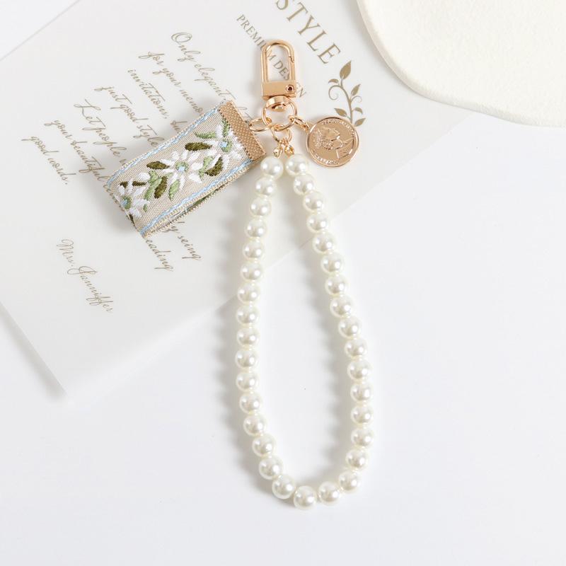 1pc Elegant Fashion New Keychain Keyrings Leaf Pattern Bag Charms Wallets Decor Fabric